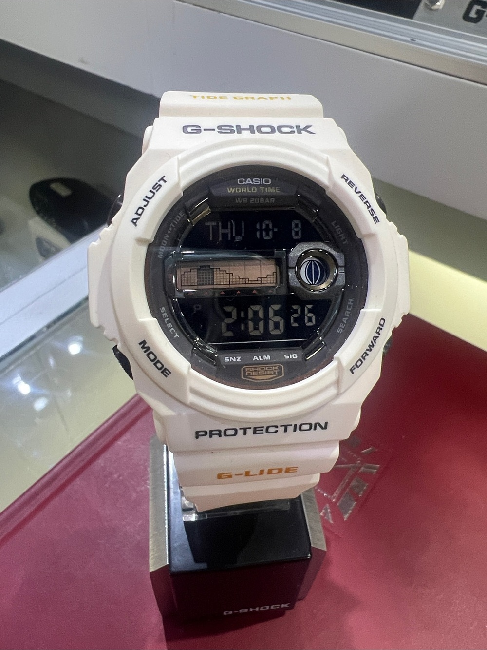 Casio G-Shock G-Lide White Digital Sport Watch with Black Dial-GLX150-7
